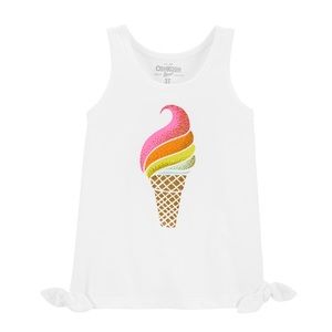 NWT Oshkosh White Ice Cream 🍦 Tank Top 3T